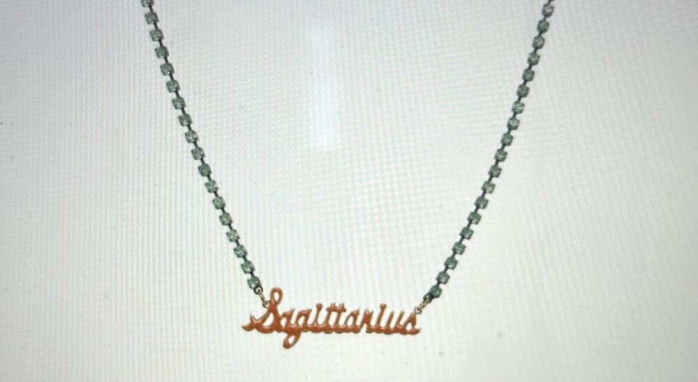 Original TOVA Necklace, Swarovski Crystals, Gold Plated,new Sagittarius